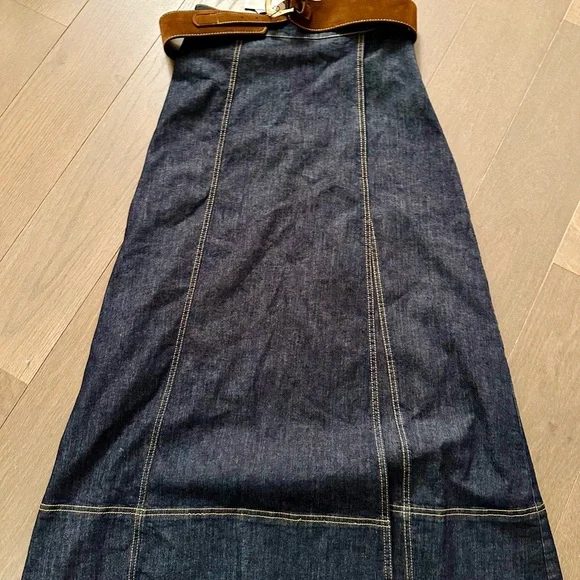 Zara Z1975 Belted Wrap Denim Midi Skirt - Picture 10 of 14